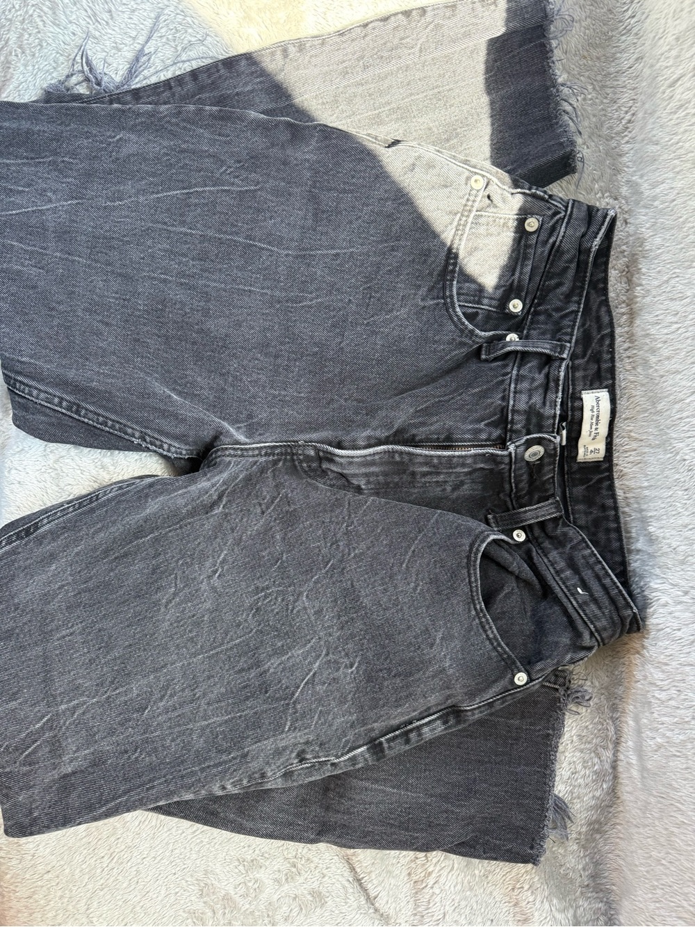 Abercrombie & Fitch Women's Black Washed Ankle Jeans